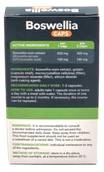 Návod na použitie Boswellia